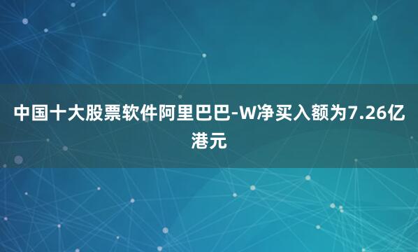 中国十大股票软件阿里巴巴-W净买入额为7.26亿港元